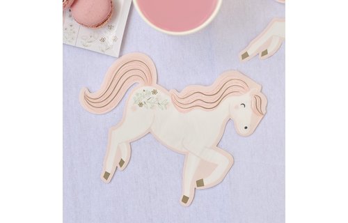 Princess Paard Servetten - 16 stuks - Prinsessenfeest