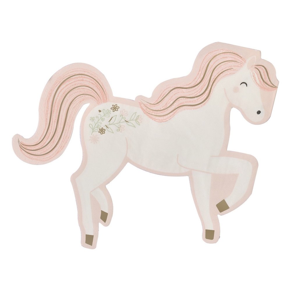 Princess Paard Servetten - 16 stuks - Prinsessenfeest