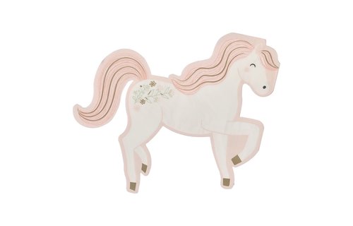 Princess Paard Servetten - 16 stuks - Prinsessenfeest