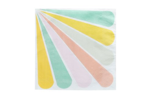 Pastel Color Wheel Servetten - 20 stuks