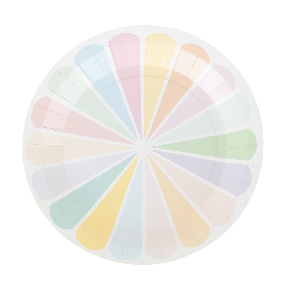 Pastel Color Wheel Borden - 8 stuks