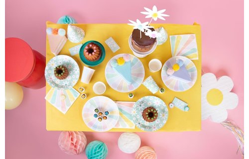 Pastel Color Wheel Bekers - 8 stuks