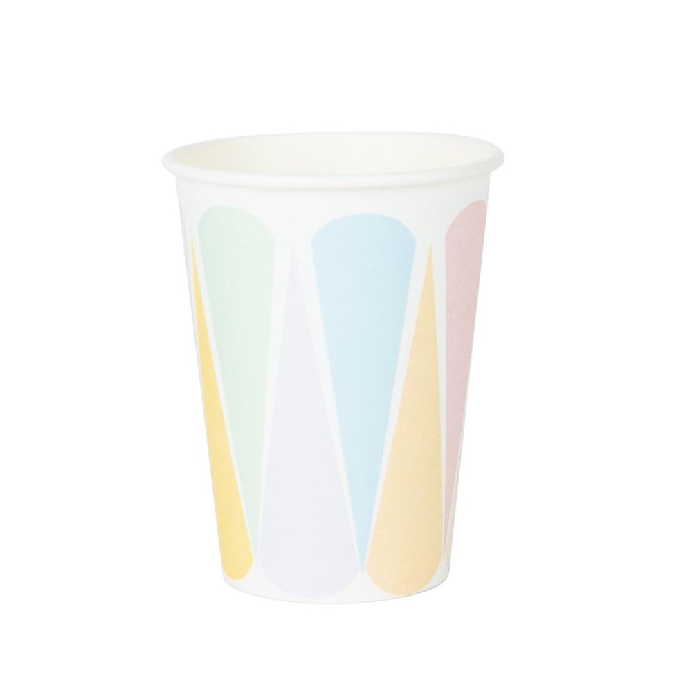 Pastel Color Wheel Bekers - 8 stuks