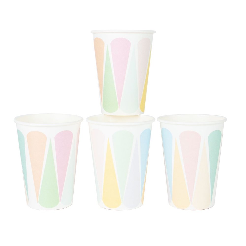 Pastel Color Wheel Bekers - 8 stuks