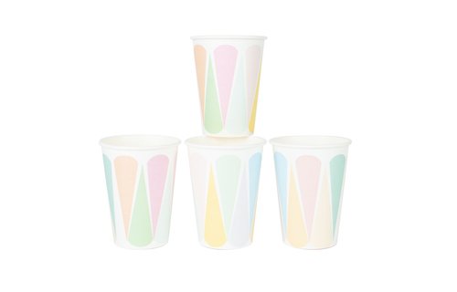 Pastel Color Wheel Bekers - 8 stuks