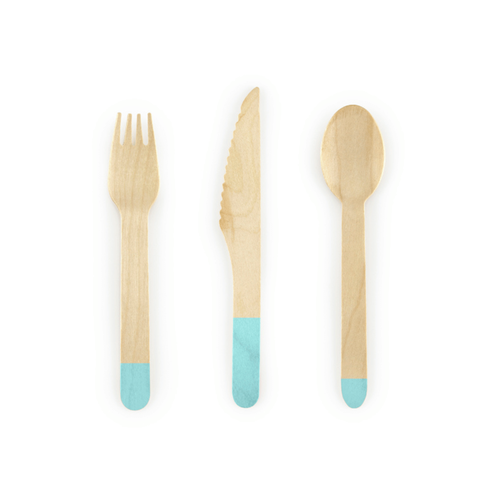 Houten Bestek Set (Mint) - 18 stuks - Tafelgerei