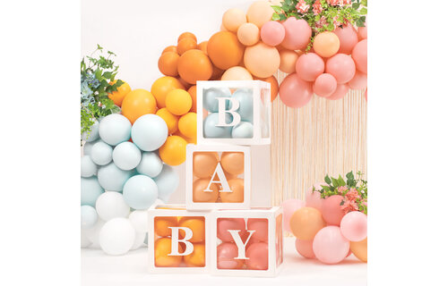 Ballon Boxen BABY (Transparant) - Set van 4 - Ballondecoratie