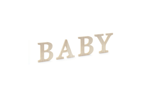 Houten Letters BABY - Set van 4 - Houten decoratie