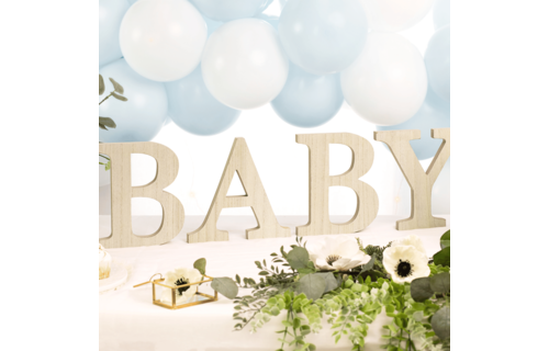 Houten Letters BABY - Set van 4 - Houten decoratie