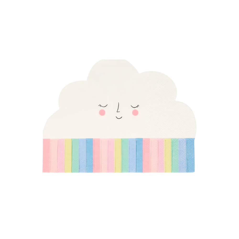 Regenboog Wolkje Servetten - 20 stuks - Rainbow Cloud & Sun