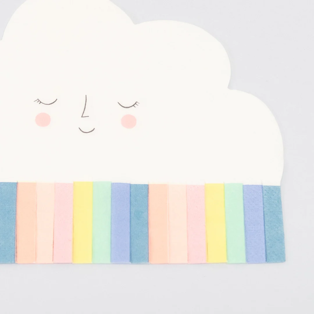 Regenboog Wolkje Servetten - 20 stuks - Rainbow Cloud & Sun