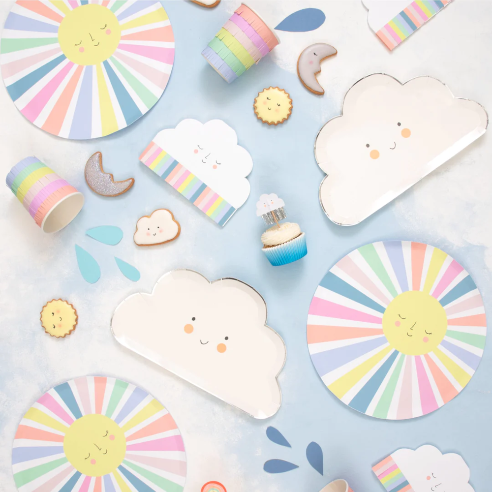 Regenboog Wolkje Servetten - 20 stuks - Rainbow Cloud & Sun