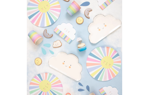 Regenboog Wolkje Servetten - 20 stuks - Rainbow Cloud & Sun