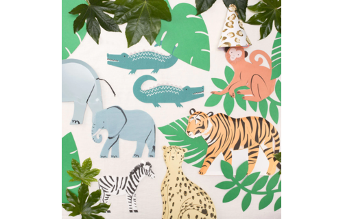 Tijger Borden - 8 stuks - Safari Animals Meri Meri