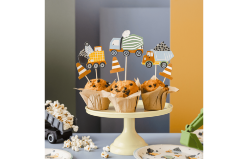 Constructie Voertuigen Cupcake Toppers - 6 stuks