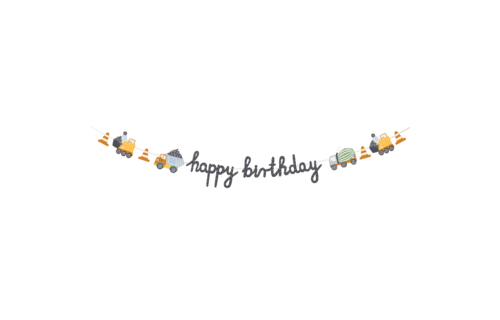 Constructie Voertuigen Happy Birthday Slinger - per stuk