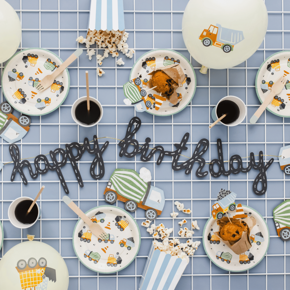 Constructie Voertuigen Happy Birthday Slinger - per stuk