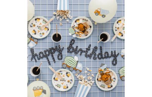 Constructie Voertuigen Happy Birthday Slinger - per stuk