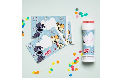 Woezel en Pip Bellenblaasstickers - 6 stuks - Woezel & Pip Feest