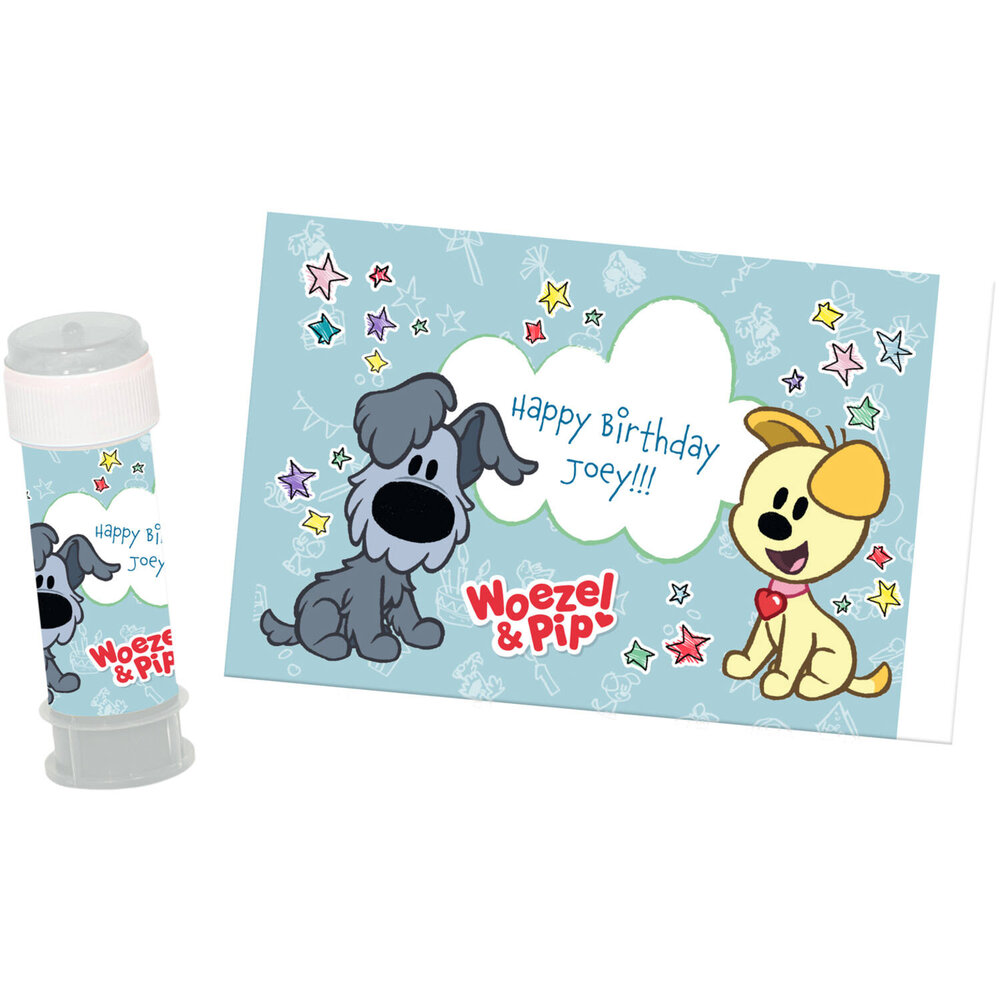 Woezel en Pip Bellenblaasstickers - 6 stuks - Woezel & Pip Feest