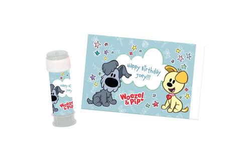 Woezel en Pip Bellenblaasstickers - 6 stuks - Woezel & Pip Feest