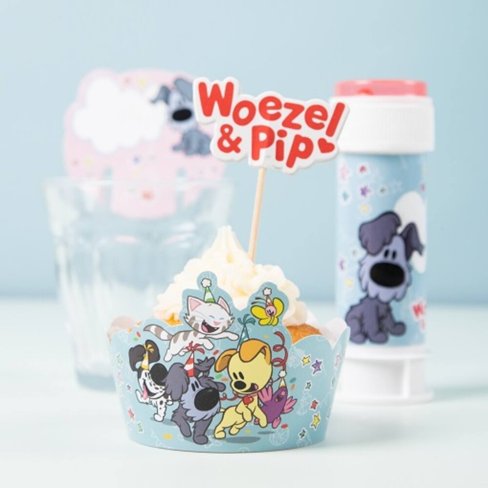 Woezel en Pip Bellenblaasstickers - 6 stuks - Woezel & Pip Feest