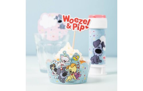 Woezel en Pip Bellenblaasstickers - 6 stuks - Woezel & Pip Feest