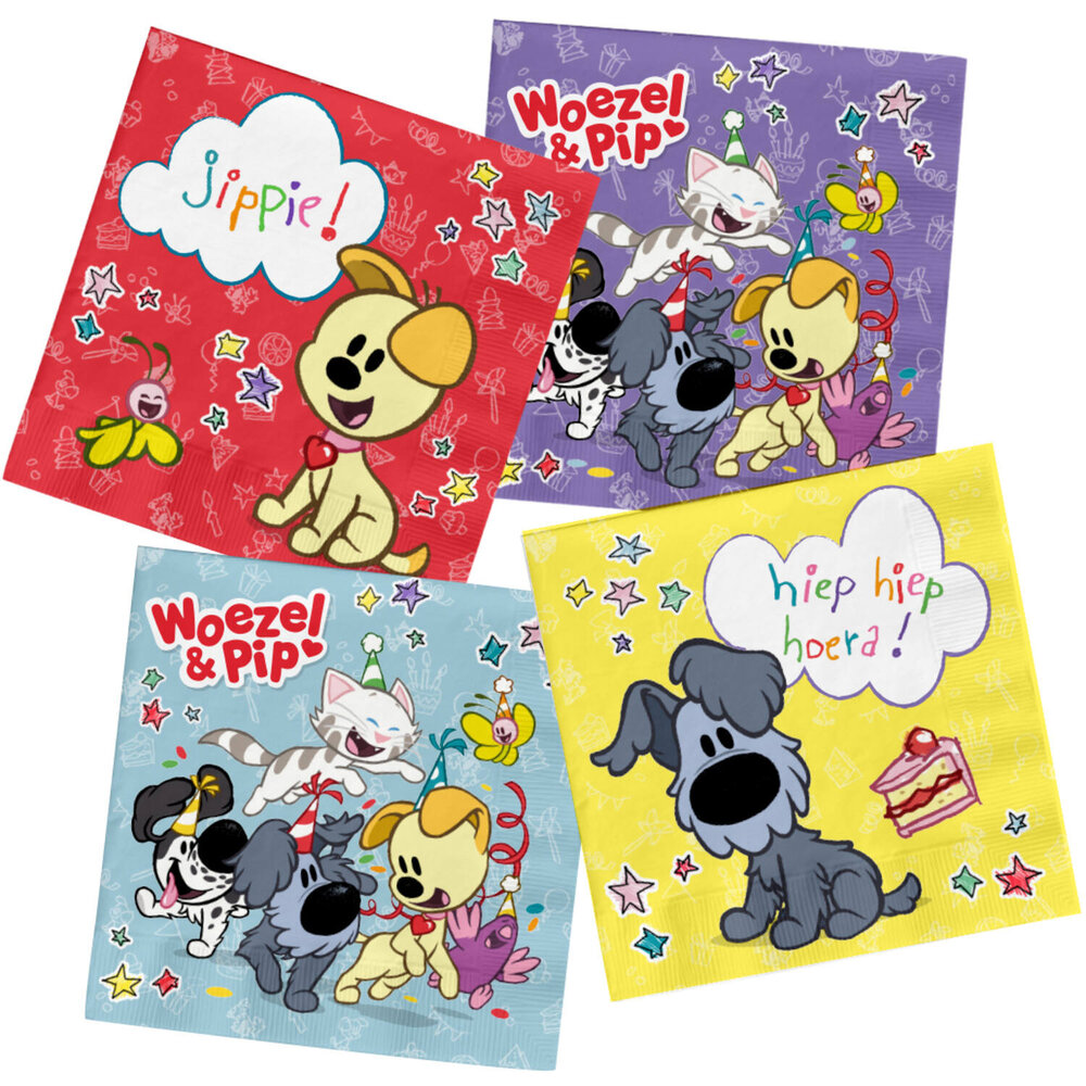 Woezel en Pip Servetten - 20 stuks - Woezel & Pip Feest