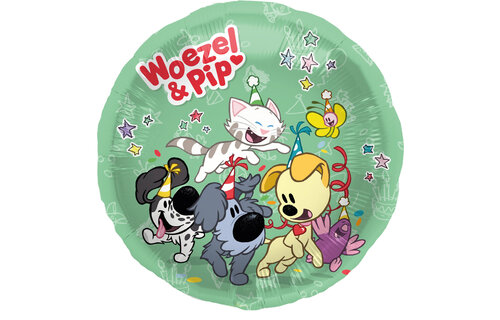 Woezel en Pip Folieballon (Rond) - per stuk - Woezel & Pip Feest