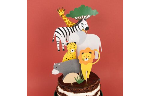Wilde Dieren Taarttoppers - Set van 8 - Mini Safari
