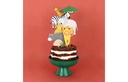 Wilde Dieren Taarttoppers - Set van 8 - Mini Safari