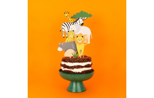 Wilde Dieren Taarttoppers - Set van 8 - Mini Safari