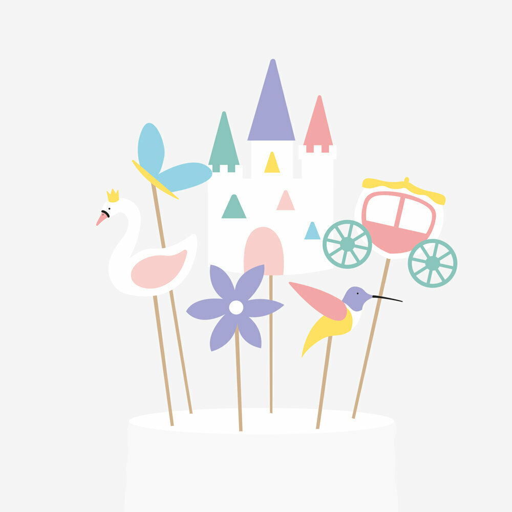 Prinses Taarttoppers - Set van 6 - Princess Party