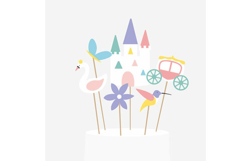 Prinses Taarttoppers - Set van 6 - Princess Party