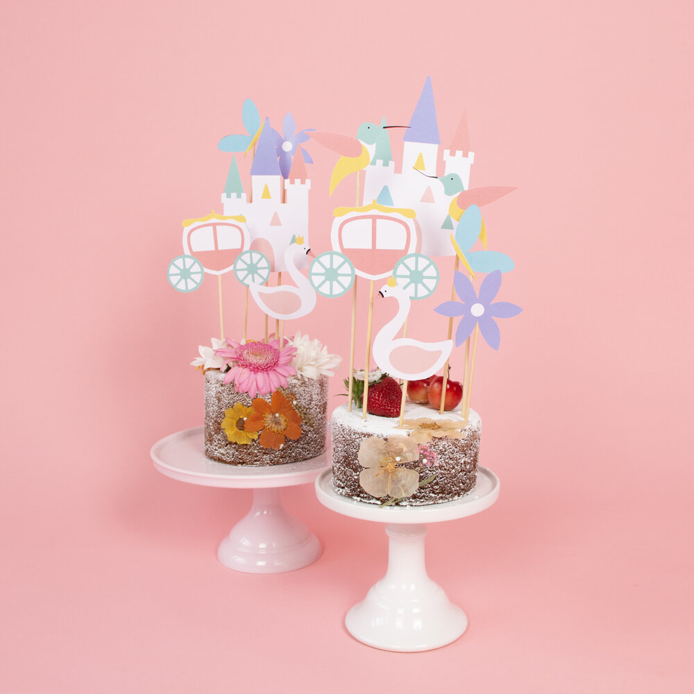 Prinses Taarttoppers - Set van 6 - Princess Party