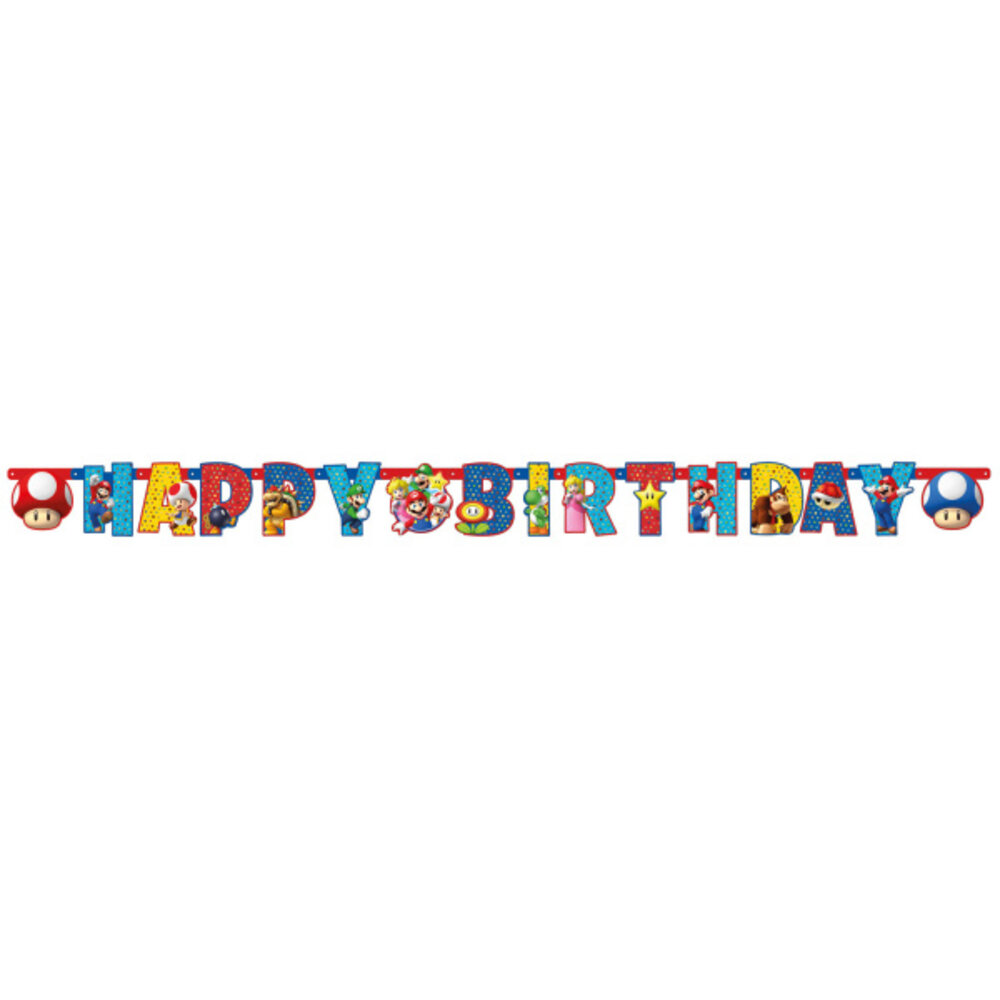 Super Mario Slinger "Happy Birthday" - per stuk - Super Mario Party