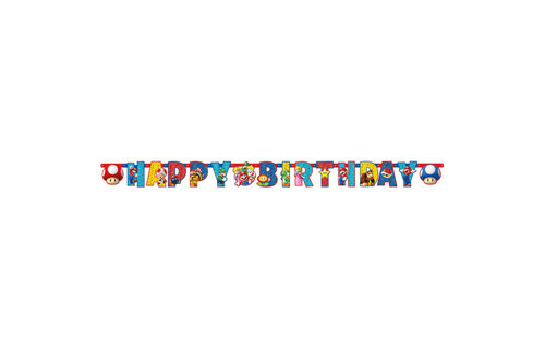 Super Mario Slinger "Happy Birthday" - per stuk - Super Mario Party