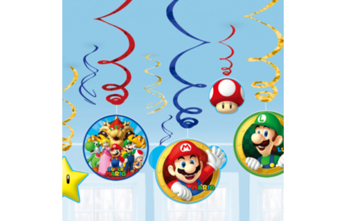 Super Mario Hangdecoraties - Set van 12 - Super Mario Party