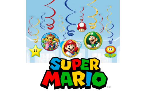 Super Mario Hangdecoraties - Set van 12 - Super Mario Party