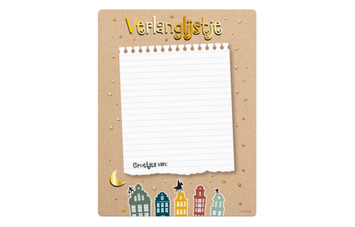 Welkom Sint & Piet Verlanglijstjes - 4 stuks - Sinterklaas