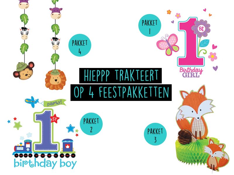 Hieppp is jarig en trakteert! 4x een compleet feestpakket