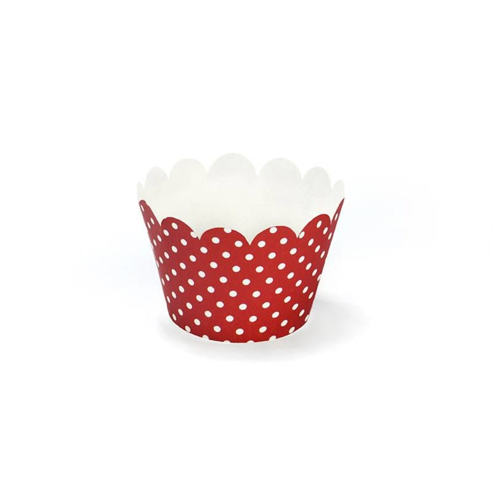 Cupcake Wrappers Rood Wit Zwart - 6 stuks
