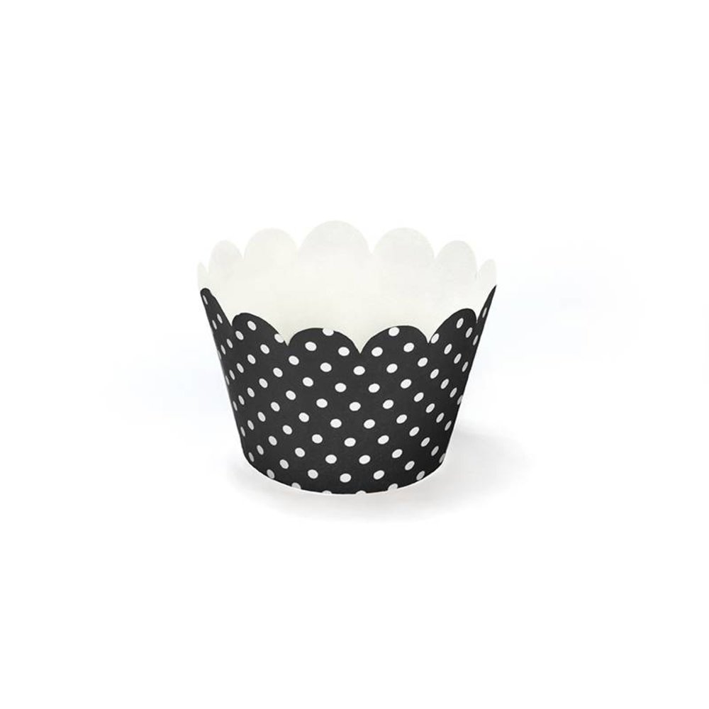 Cupcake Wrappers Rood Wit Zwart - 6 stuks