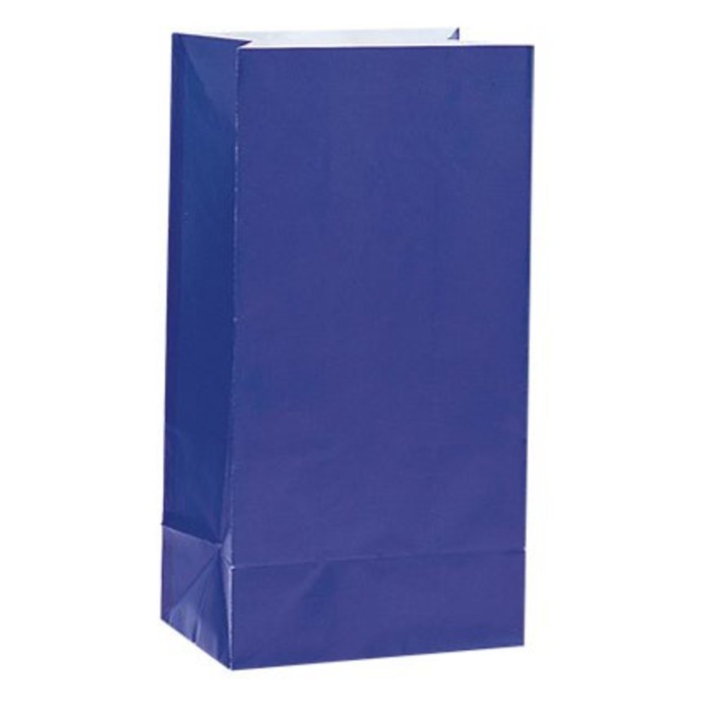 Donkerblauwe Uitdeelzakjes - 12 stuks - papier
