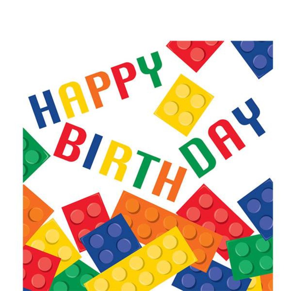 Lego Blokken Servetten Happy Birthday - 16 stuks
