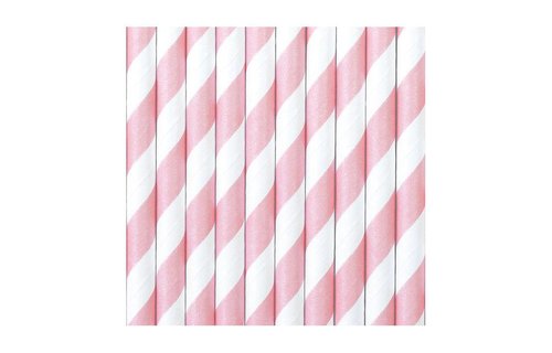 Rietjes Streepjes Lichtroze en Wit - 10 stuks