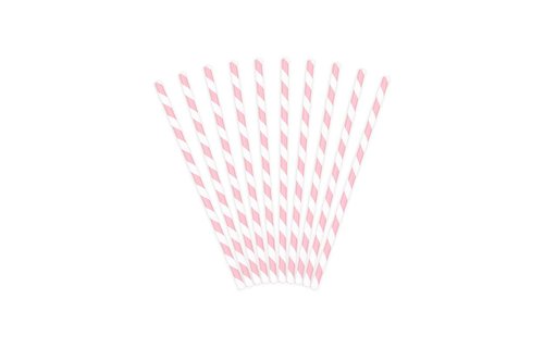 Rietjes Streepjes Lichtroze en Wit - 10 stuks
