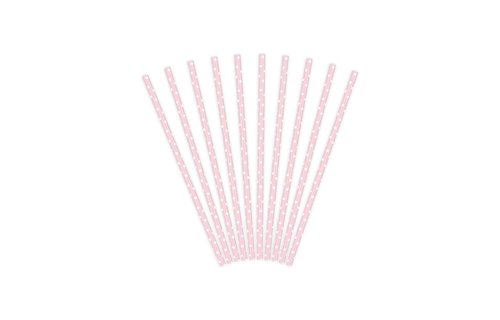 Rietjes Lichtroze met Witte Stippen - 10 stuks