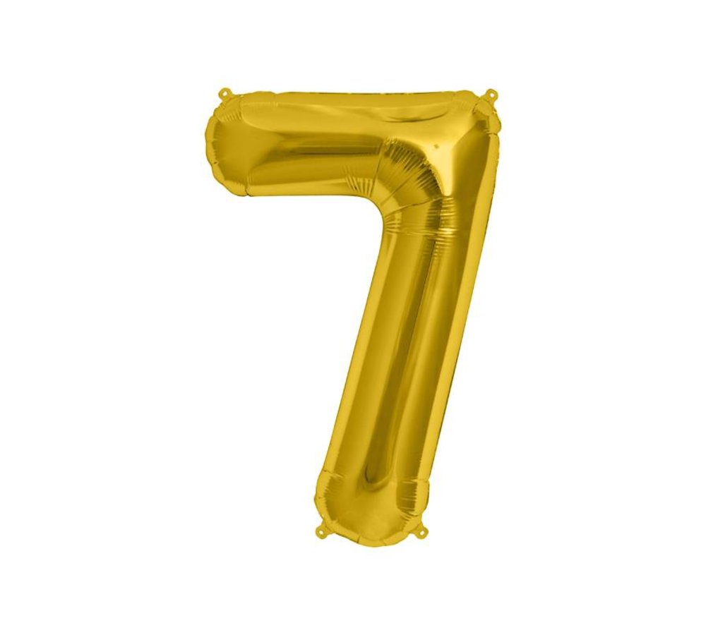 XL Cijfer 7 Folieballon Goud - 86 cm