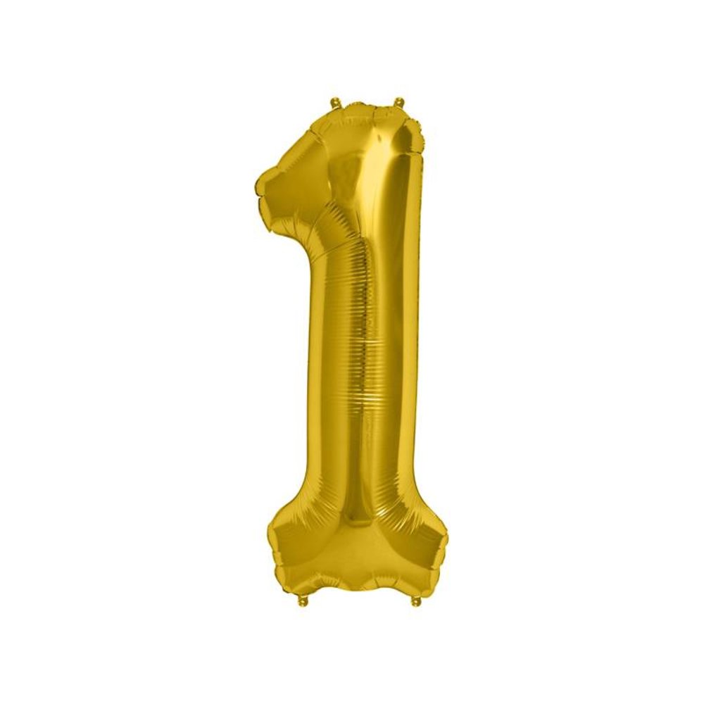 Cusco Midden subtiel XL Cijfer 1 Folieballon Goud (86 cm) - Hieppp